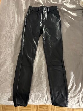 RW&CO. Black Faux Leather Skinny Pants